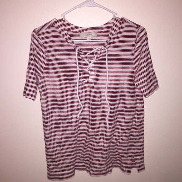 LOFT Tops - Loft Boxy Striped Tie Top